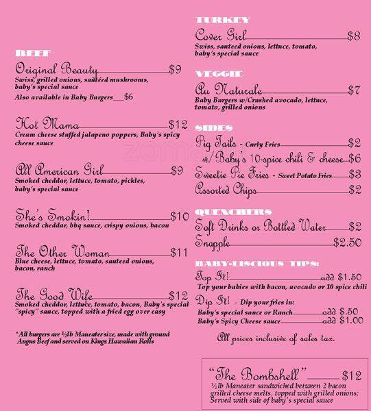 Babys Badass Burgers Menu Menu For Babys Badass Burgers