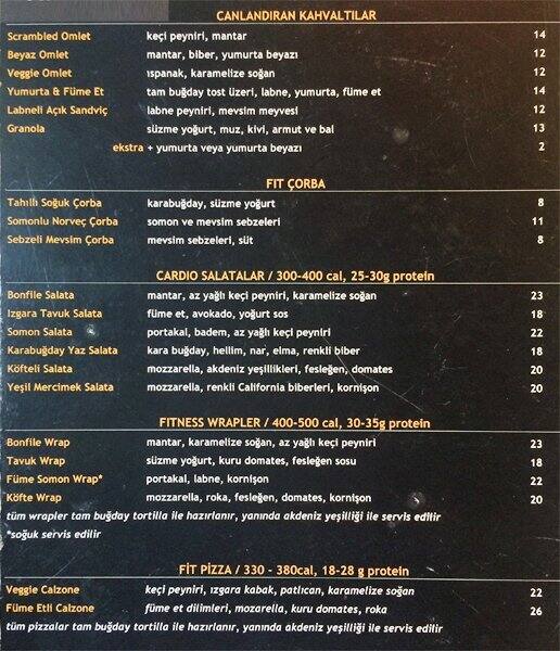Fit Kitchen Menu Menu For Fit Kitchen şaşkınbakkal Istanbul