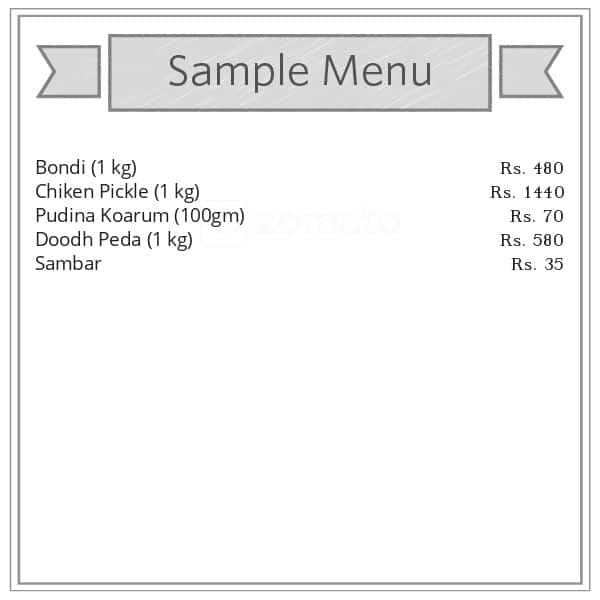 MANASA MESS & CATERING menu