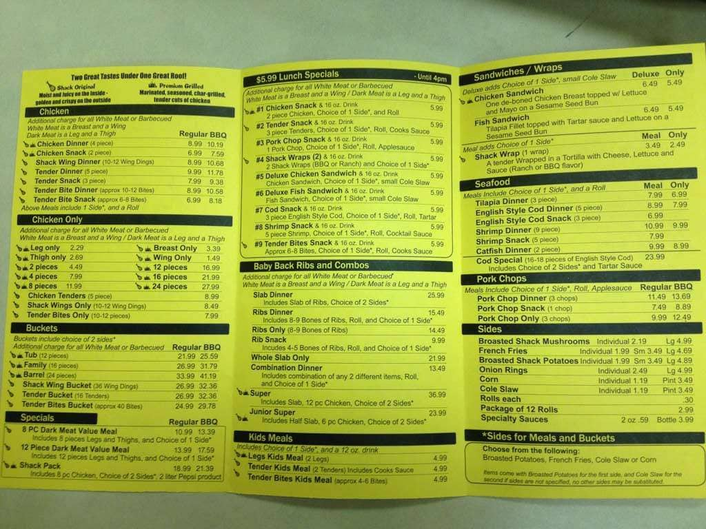 Chicken Shack Menu Menu For Chicken Shack Rochester Hills Detroit