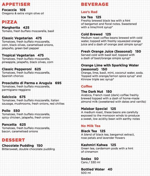Leo's Menu, Menu for Leo's, MG Road, New Delhi Zomato