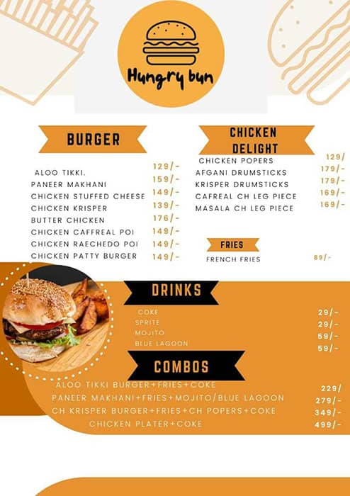 Menu of Hungry Bun, Bambolim, Goa