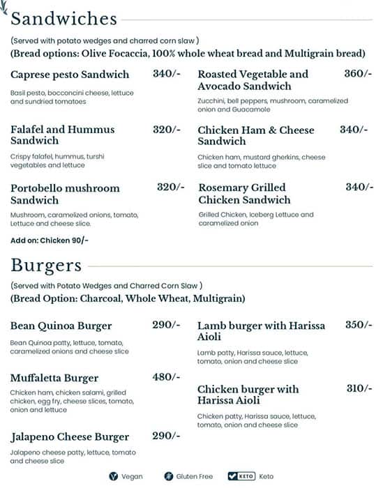 Menu at Cafe Hons House of No Sugar, Lucknow