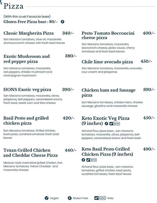 Menu at Cafe Hons House of No Sugar, Lucknow