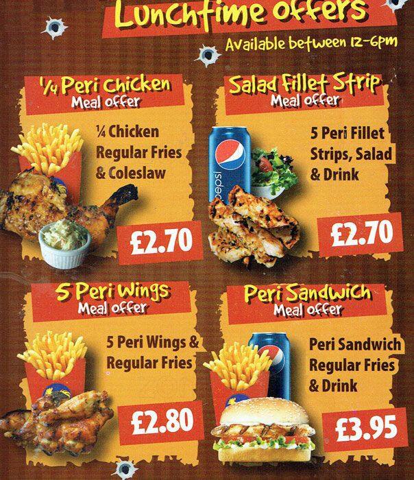 Aladdins Fried Chicken Menu, Menu v reštaurácii Aladdins Fried Chicken