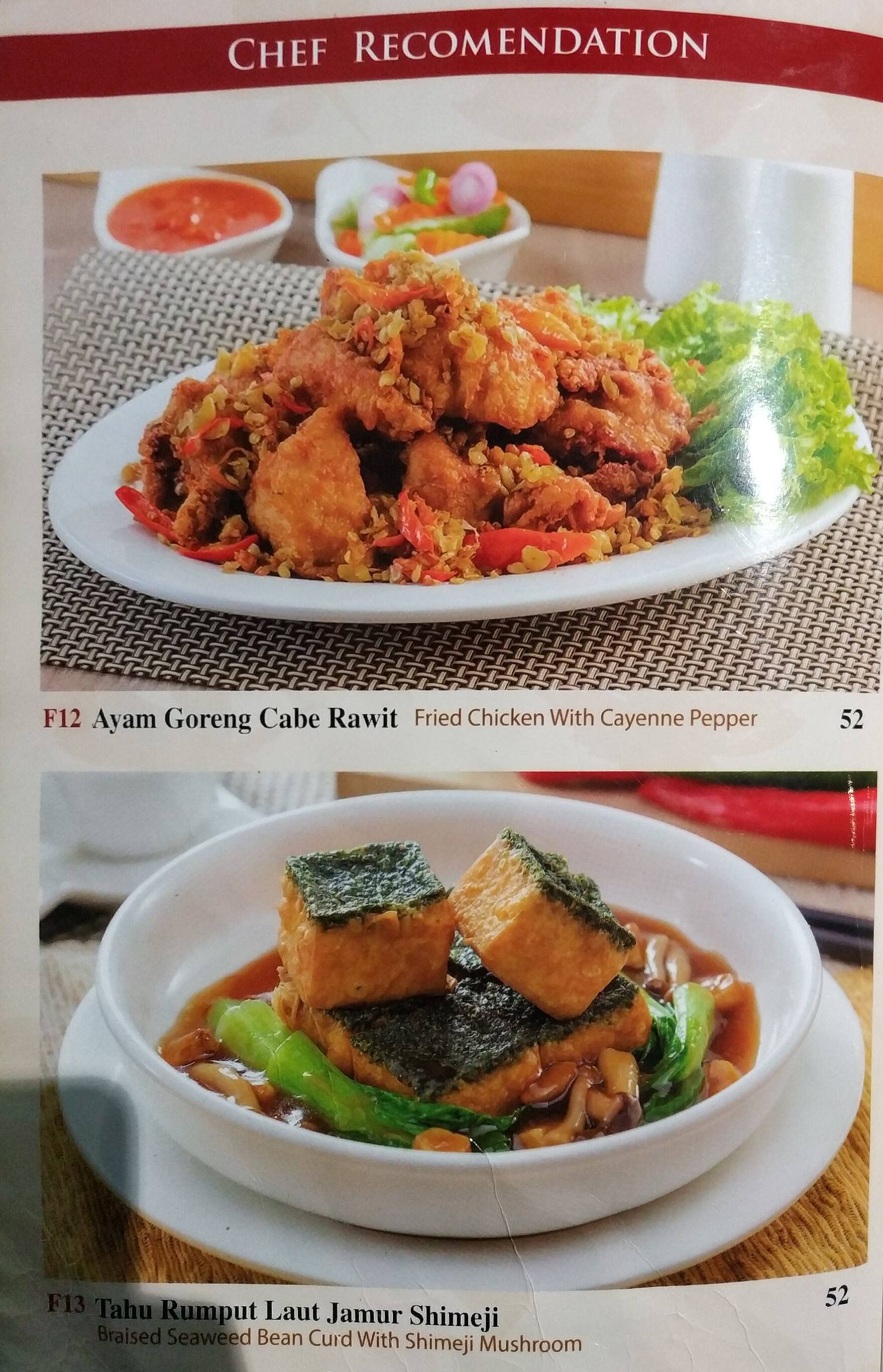 Menu at Chuan Tin restaurant, Tangerang, supermall karawaci