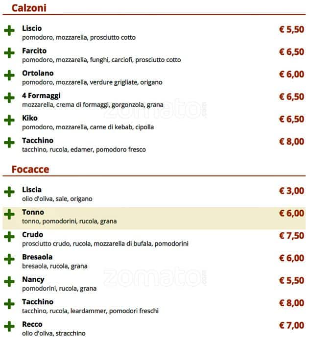 Menu di L'artigiano della Vera Pizza Napoletana 