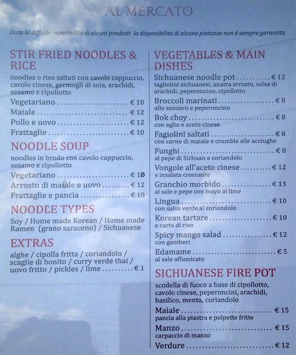 Menu di Noodle Bar 