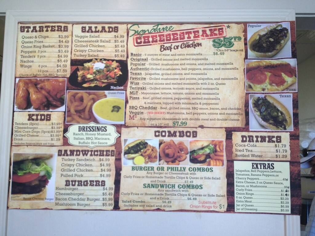 Menu at Philly Cheesesteak Corner restaurant, Bastrop, 109 S Hasler ...