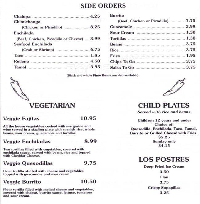 Menu at Los Jalapenos Mexican Restaurant, Camas, 231 NE 3rd Ave