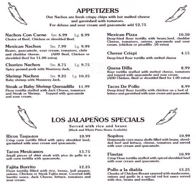 Jalapenos Bellingham Menu at Gregory Felice blog
