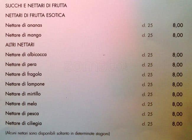 Menu di Gucci 