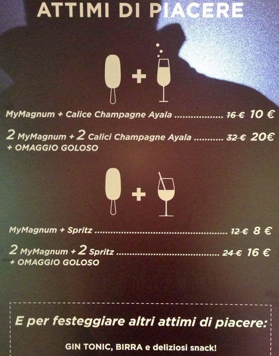 Menu di Magnum Pleasure Store 