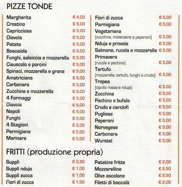 Menu di Detty Pizza 