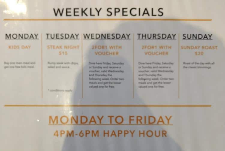 Menu at The Birkenhead Hotel pub & bar, Russell Lea