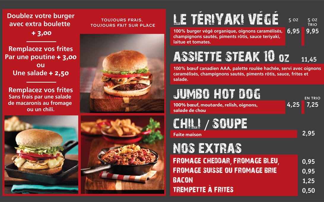 Le Smart Burger Menu, Menu for Le Smart Burger, Golden Square Mile
