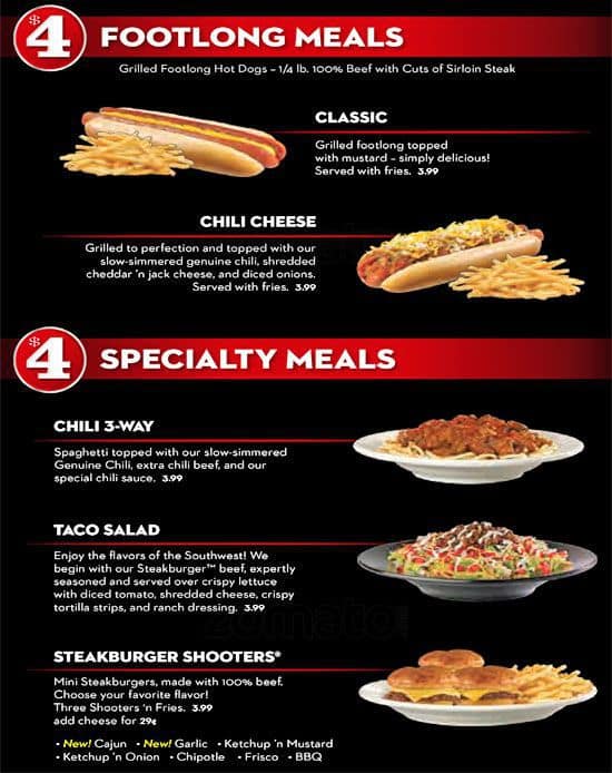 Menu at Steak 'n Shake fast food, Rockford, E State St