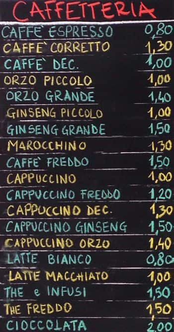 Menu di Bar l'Avolese 
