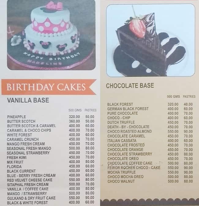 Cakery Bakery Menu, Menu for Cakery Bakery, Vile Parle East, Mumbai Zomato