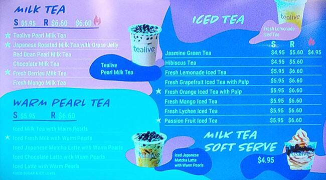 Tealive Menu Menu For Tealive Docklands Melbourne