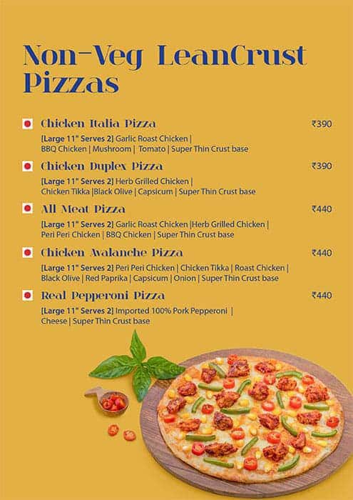 LeanCrust Pizza - ThinCrust Experts menu