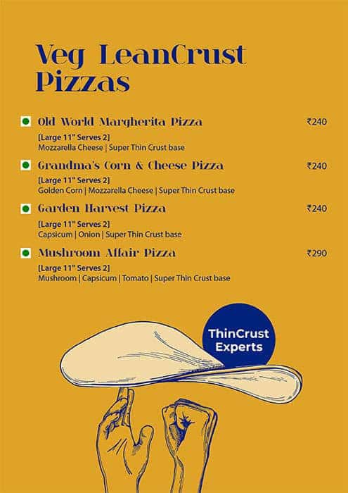 LeanCrust Pizza - ThinCrust Experts menu