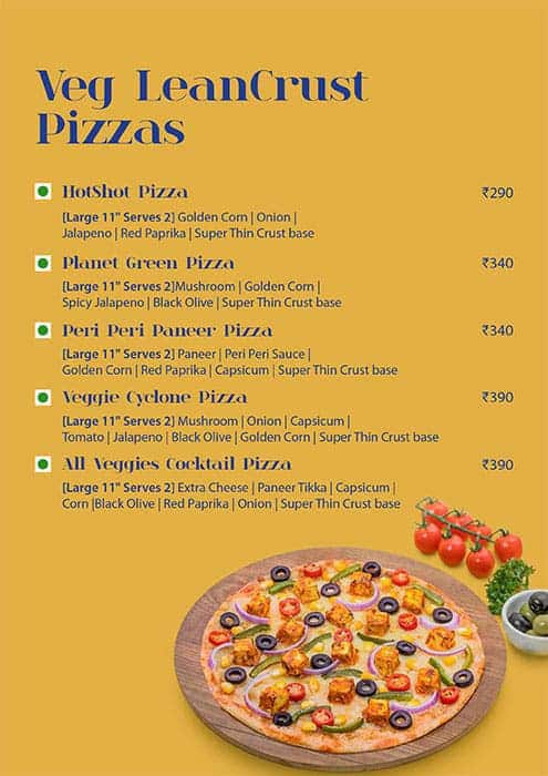 LeanCrust Pizza - ThinCrust Experts menu