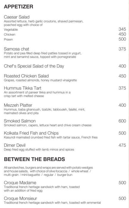 The Bakery - The Lalit Great Eastern Menu - Zomato