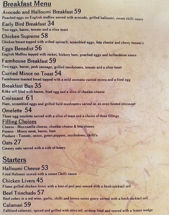 Greens Grill House Menu, Menu for Greens Grill House, Alberton