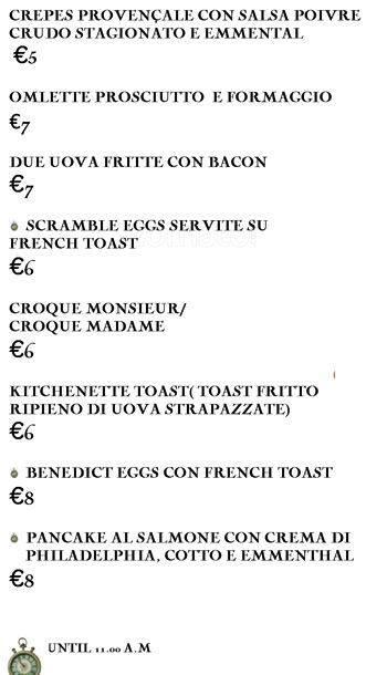 Menu di kitchenette 