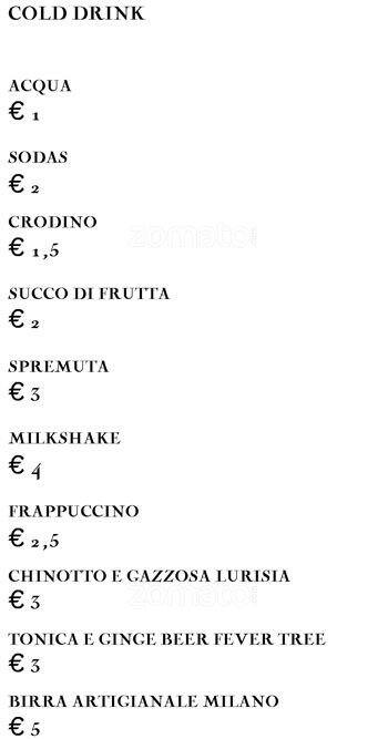 Menu di kitchenette 