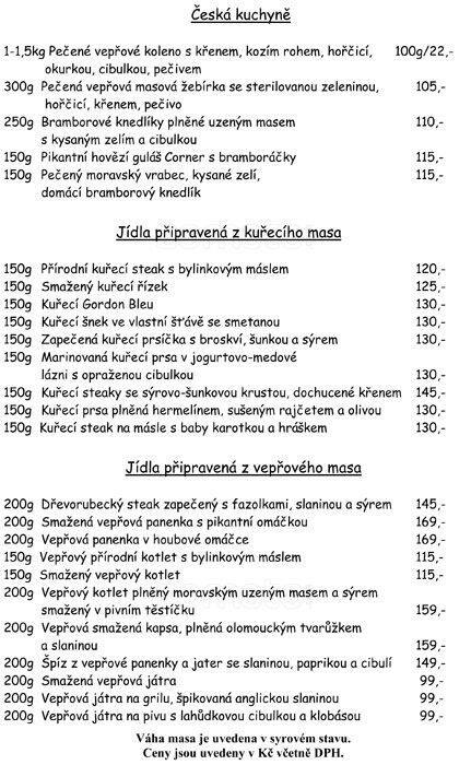 Corner menu