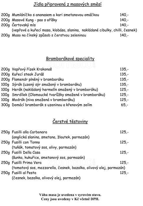 Corner menu