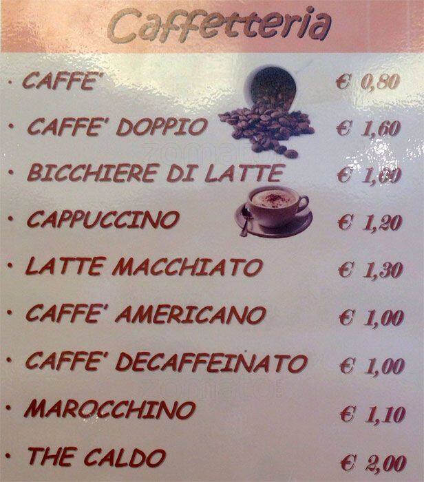 Menu di Panificio Baronchelli 