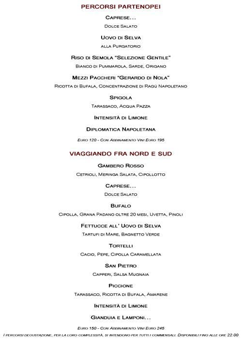 Menu di VUN Andrea Aprea 