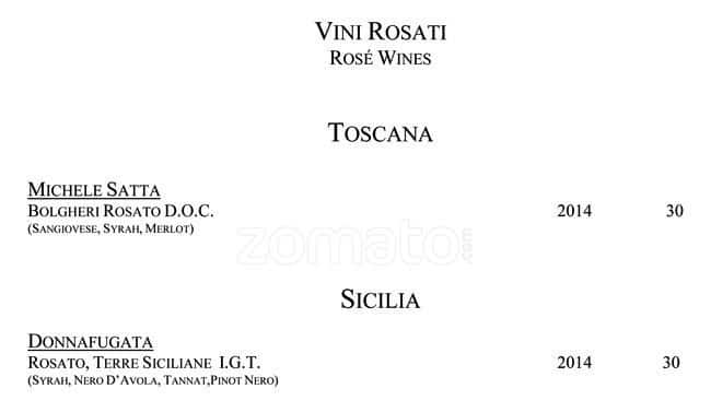 Menu di VUN Andrea Aprea 