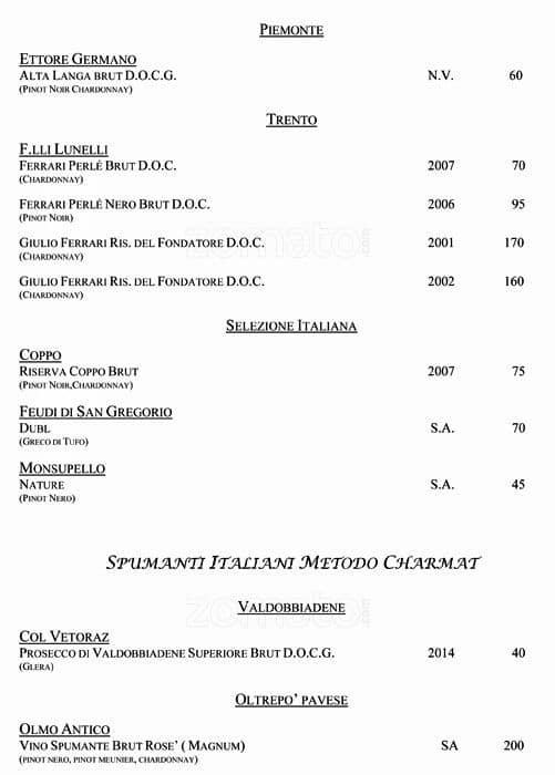 Menu di VUN Andrea Aprea 