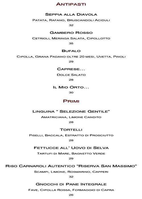 Menu di VUN Andrea Aprea 