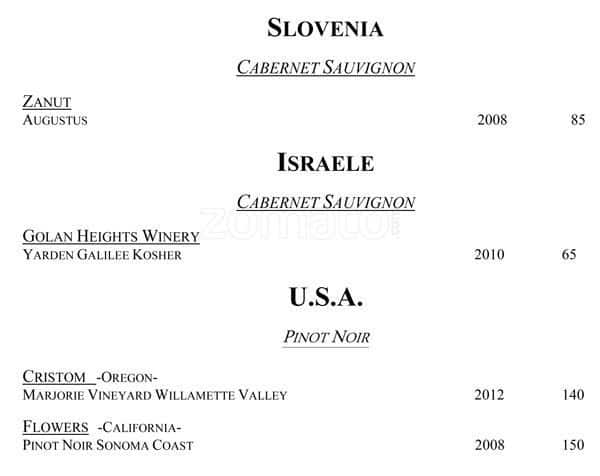 Menu di VUN Andrea Aprea 