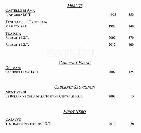 Menu di VUN Andrea Aprea 