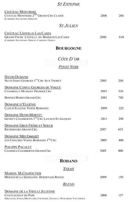 Menu di VUN Andrea Aprea 