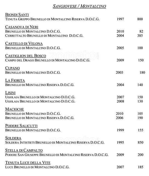 Menu di VUN Andrea Aprea 