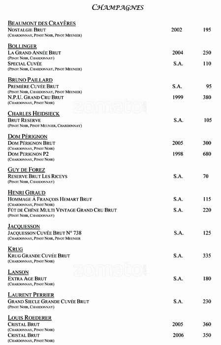 Menu di VUN Andrea Aprea 