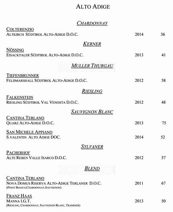 Menu di VUN Andrea Aprea 