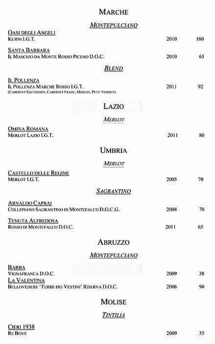 Menu di VUN Andrea Aprea 