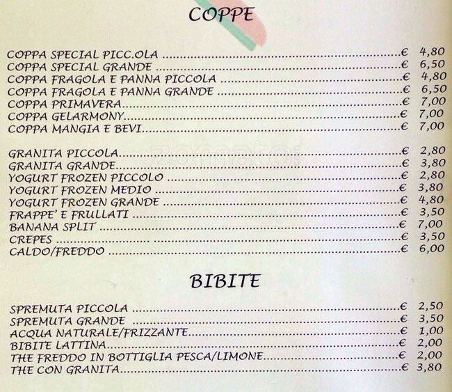 Menu di GELARMONY Cosi Duci S.r.l.s. 