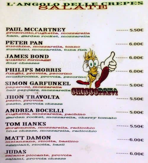 Menu di Chicco di grano 2013 srl 