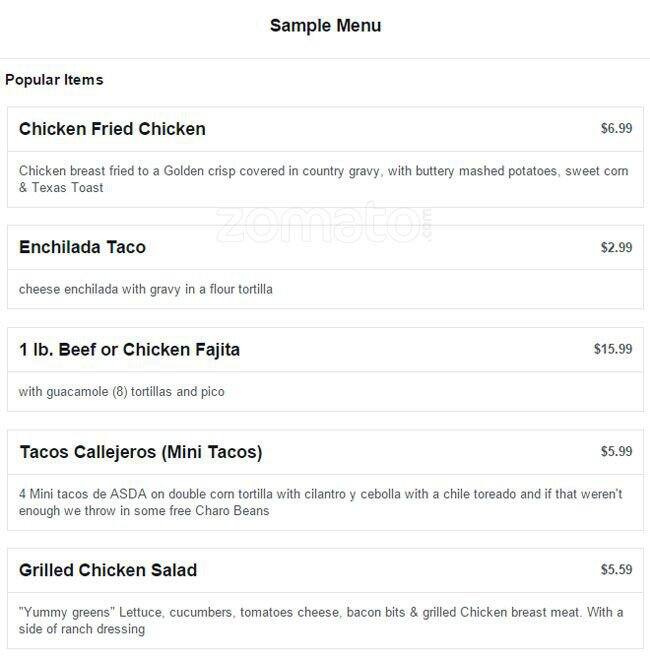 Tejanitas Mexican Restaurant Menu Urbanspoon/Zomato