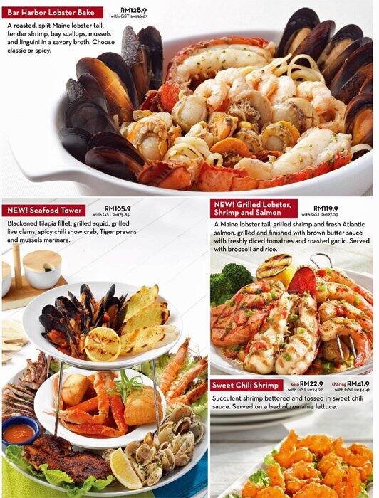 Red Lobster Menu Menu Para Red Lobster Mid Valley City Kuala Lumpur