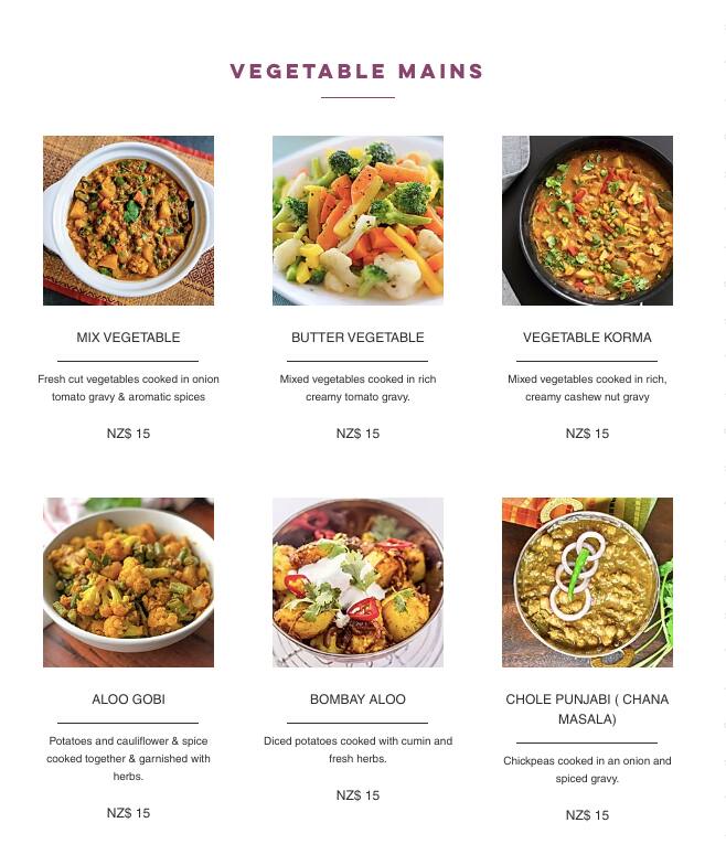 Menu at Star of India Hamilton restaurant, Hamilton